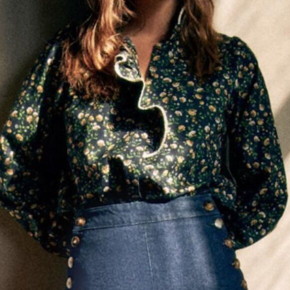 Sezane Tops - Sezane Colina Shirt Navy Miranda Print - Size 12